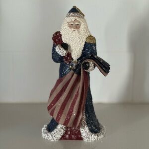 Enesco Belsnickle Year  2000 Limited Edition #0143 Patriotic Santa Claus w/Flag